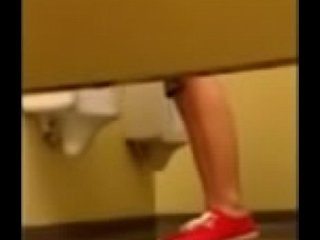 white trash faggot sucks dick in bathroom stall