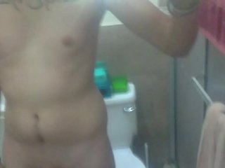 eighteen year old masturbating in the bathroom at home!